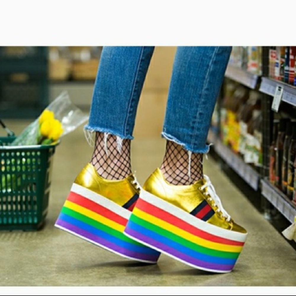 GUCCI  Peggy Rainbow Platform  sneaker